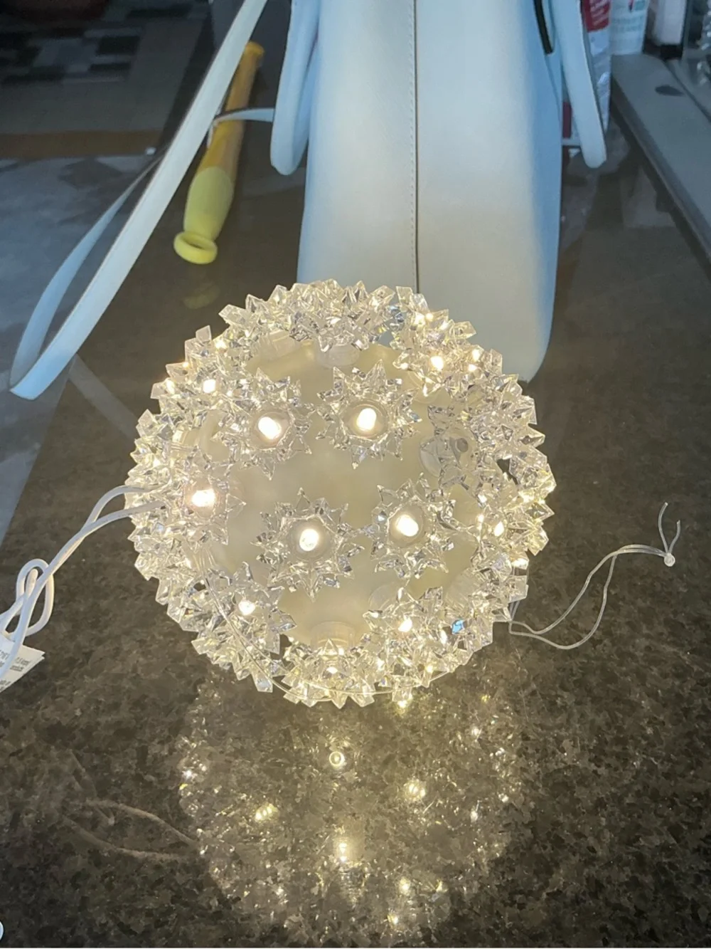 White Snowball String Lights – Decorative Holiday Spheres